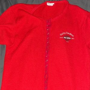 Red Harley Davidson ribbed sweater